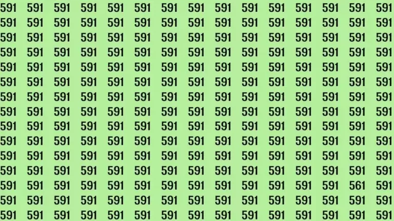 Optical Illusion Brain Challenge: If you have 50/50 Vision Find the number 561 among 591 in 12 Secs