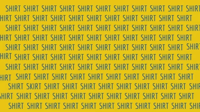 Optical Illusion Challenge: Your Challenge is to Spot the SKIRT Among these SHIRT Within 30 Seconds