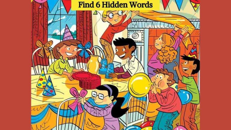 Brain Teaser IQ Test: Find six hidden words in the birthday party picture in 15 seconds!