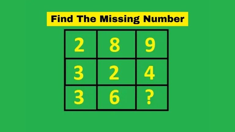 Find The Missing Number: Can You Beat the Clock? Solve This Maths Grid in 15 Seconds!