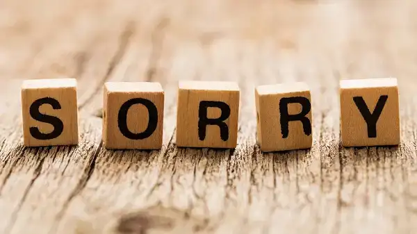 những câu nói xin lỗi bằng tiếng anh