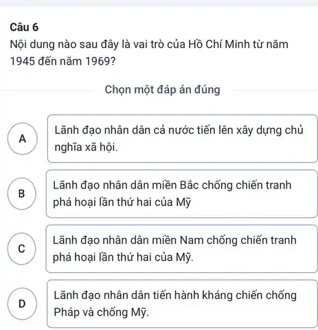 câu nói nào sau đây là của hồ chí minh