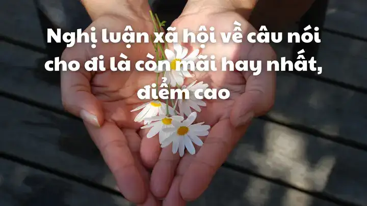 nghị luận về câu nói cho đi là còn mãi nghị luận về câu nói cho đi là còn mãi