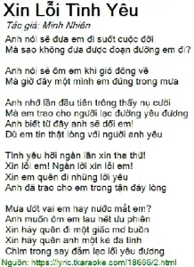 những câu nói xin lỗi hay trong tình yêu