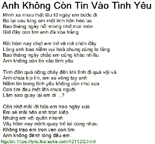 những câu nói không tin vào tình yêu