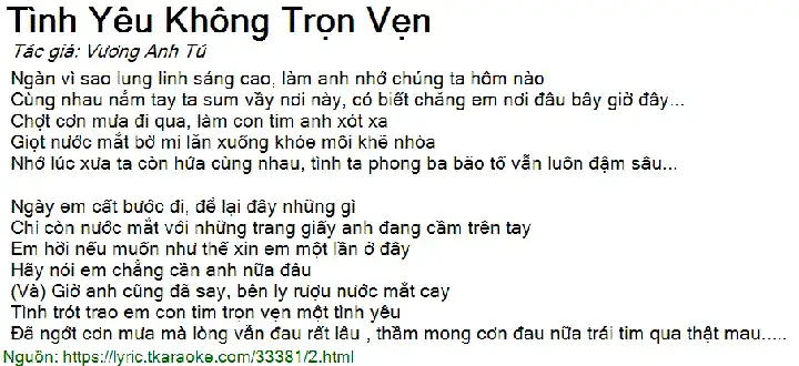 câu nói hay về tình yêu không trọn vẹn