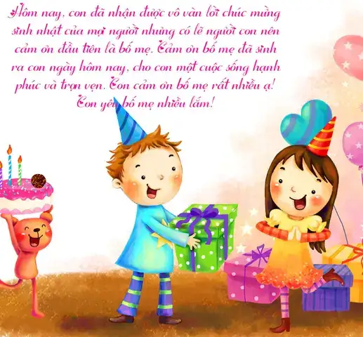 những câu nói cảm ơn sinh nhật hay