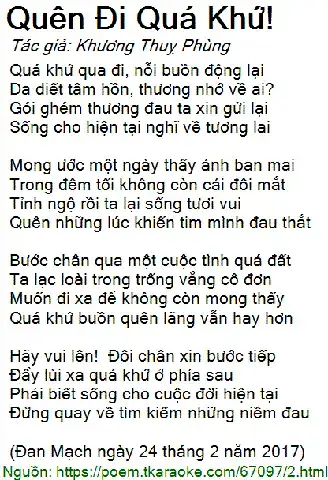 những câu nói quên đi quá khứ