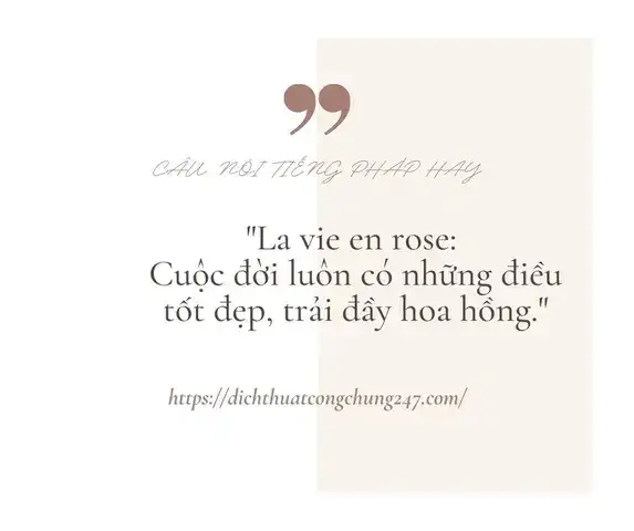 câu nói tiếng pháp hay